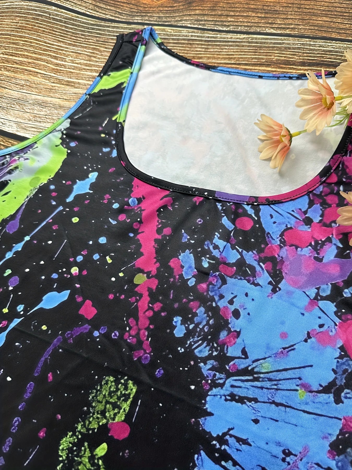 Plus Size Elegant Bodycon Dress with Slight Stretch - Vibrant Tie Dye Print-Perfect for Spring and Summer