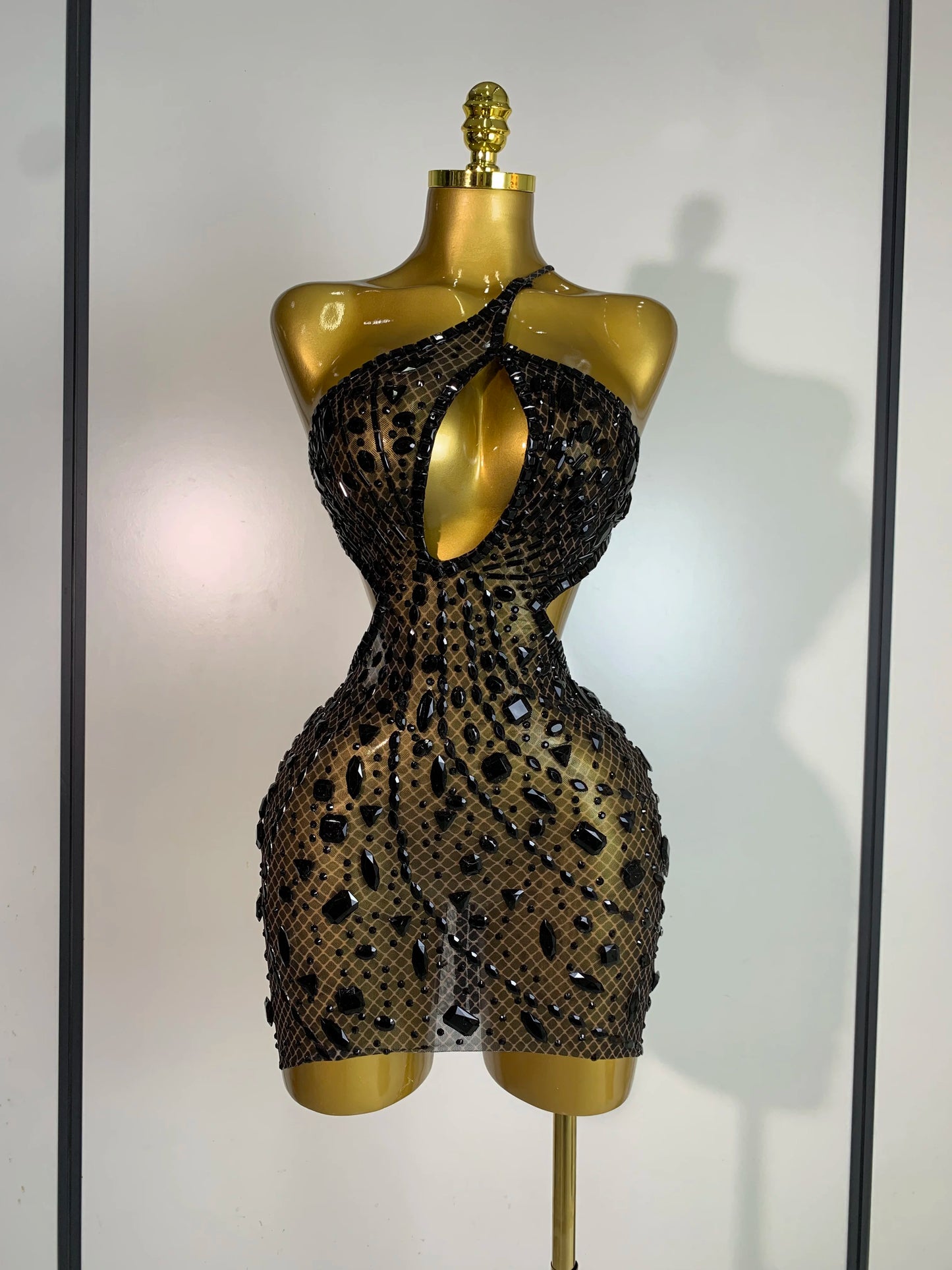 New Arrival Women 2025 Sexy Backless Hollow Out Diamond Evening Prom Gown Birthday Luxury Celebrate Stage Nightclub Outfit