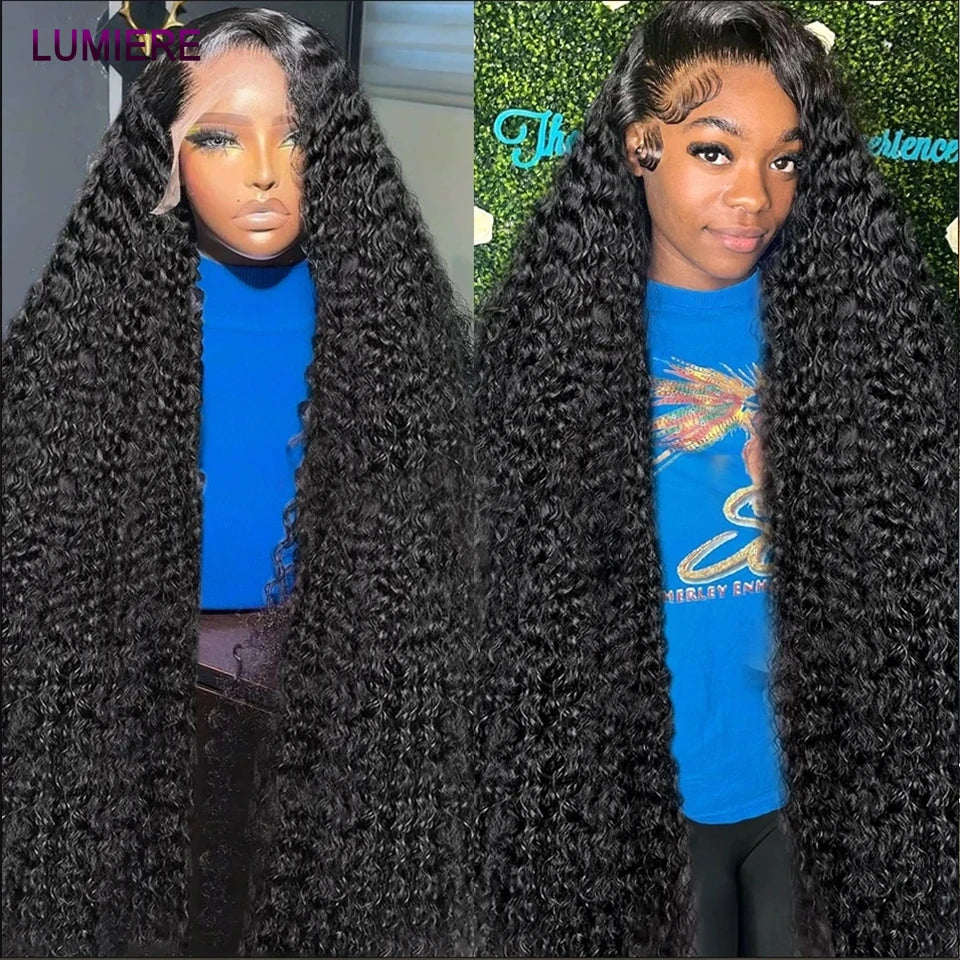 Deep Curly Wave Human Hair Bundles Brazilian Virgin Human Hair Weave Hair Bundles 3/4 Bundles for Black Women 30 40Inch Natural