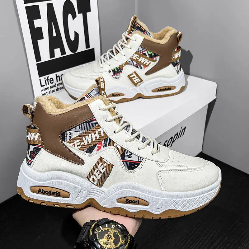 Snow Boots Men Boot High Top Winter Student Sports Plush Lace Up Anti Slip Comfortable Outdoor Warm Cold Proof Cotton Shoes