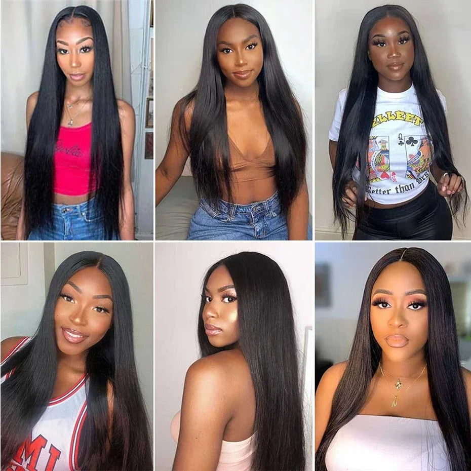 12A 30 32 Inch Straight Human Hair Bundles With 13x4 Frontal 100% Raw Indian Hair 4x4 Lace Closure Bundle Deal Human Hair Weaves