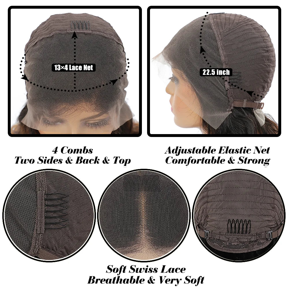 13x6 Body Wave Lace Front Wigs Human Hair Pre Plucked 180 Density HD Transparent Lace Frontal Wigs Human Hair for Black Women