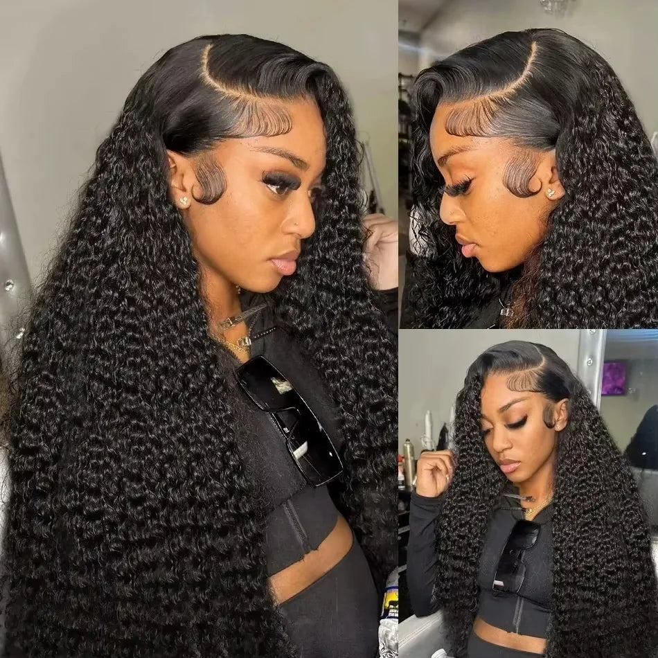 38 40 Inch HD Transparent Lace Frontal Wig Brazilian Remy Curly Loose Deep Wave Human Hair 13x4 Lace Front Wigs For Women