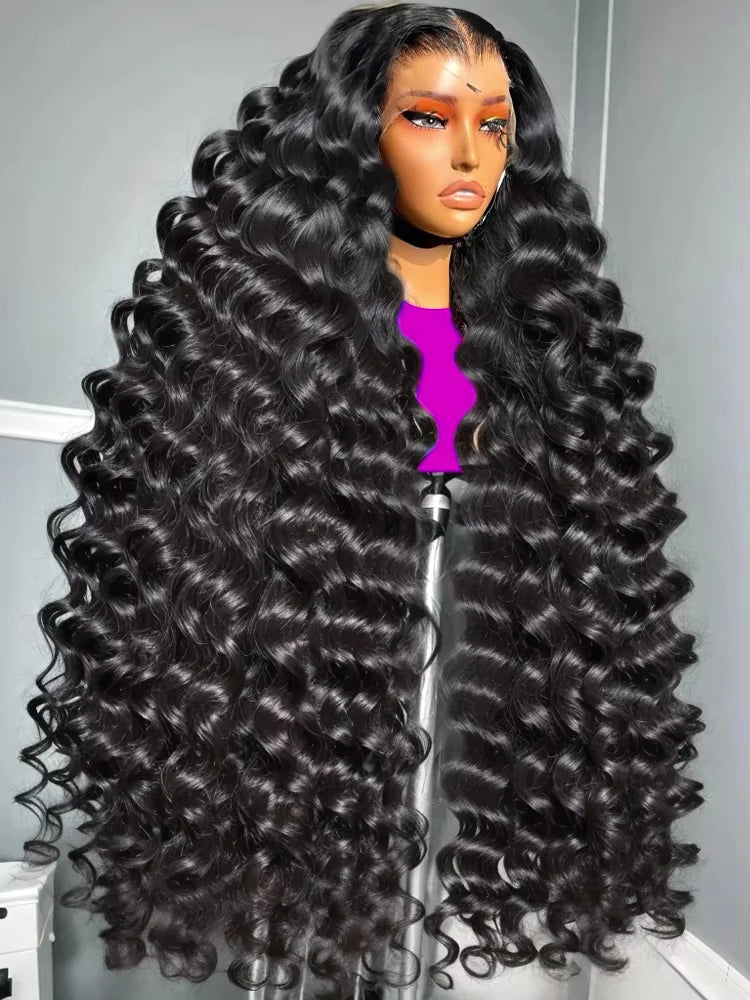 30 40 Inch Loose Wave Wigs Human Hair Black Deep Wave 13x6 HD Lace Frontal Curly Lace Front Human Hair Wig Brazilian For Women