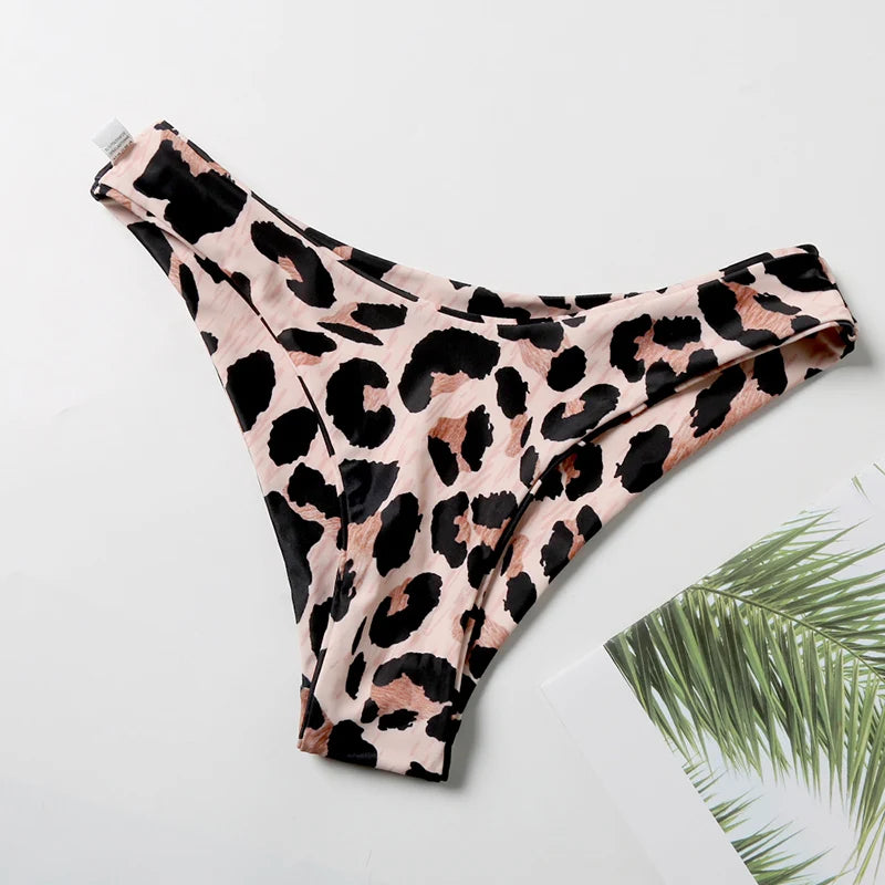 5 Colors New Sexy Strapless Swimsuit Women Push-up Padded Bathing Suit Fashion Leopard Print Bikini Set Beach Two Piece Swimwear