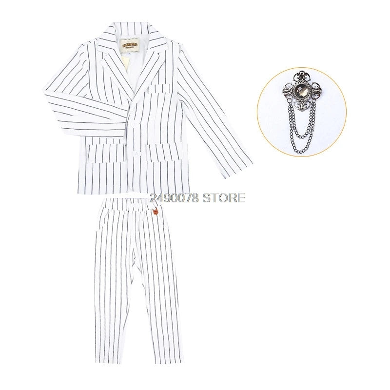 Top Quality Flower Boys Wedding Suit Gentleman Kids Formal Tuxedo Dress Children Party Performance Dress Costume