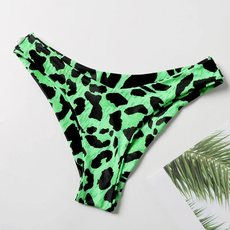 5 Colors New Sexy Strapless Swimsuit Women Push-up Padded Bathing Suit Fashion Leopard Print Bikini Set Beach Two Piece Swimwear