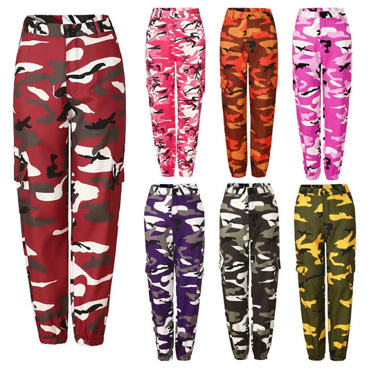 Womens Camo Cargo Trousers Casual Pants Ladies Military Army Combat Camouflage Pant