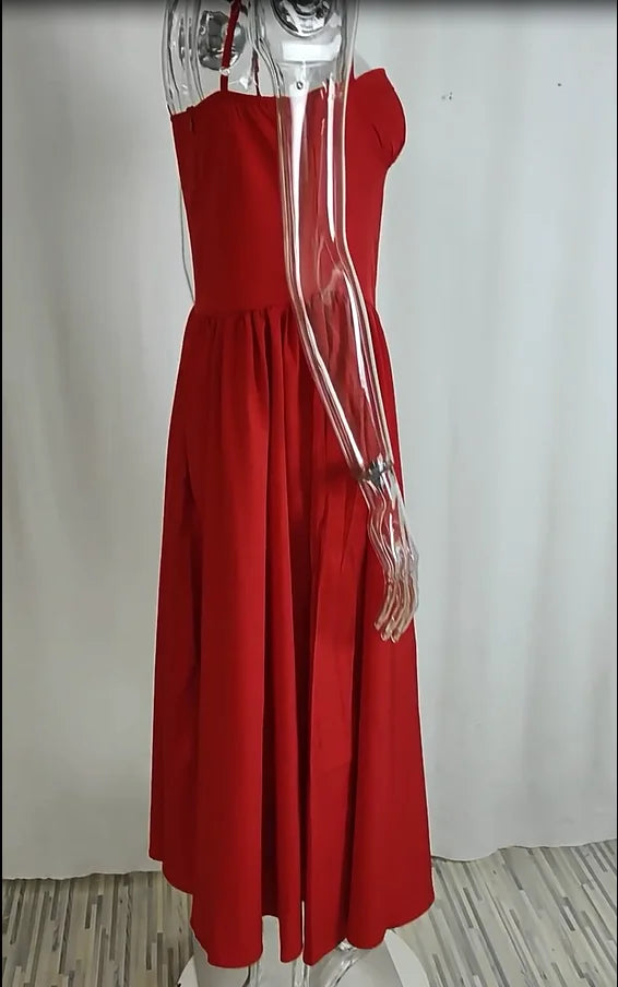 Women's Dress 2025 Spring Summer Latest Solid Color French Elegant Retro Style Dopamine Dressing Strap Maxi Dress Long Skirt