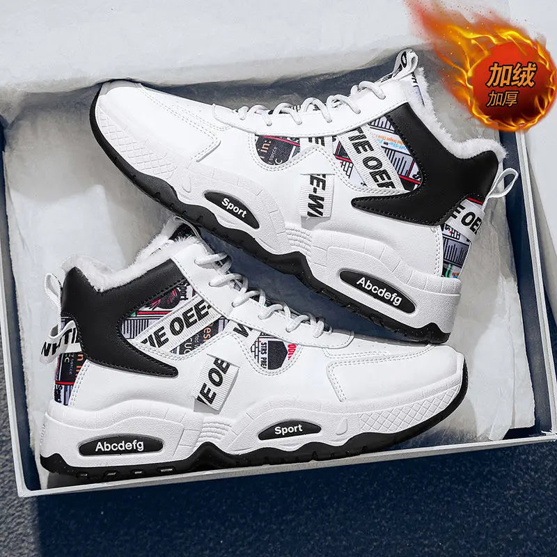 Snow Boots Men Boot High Top Winter Student Sports Plush Lace Up Anti Slip Comfortable Outdoor Warm Cold Proof Cotton Shoes