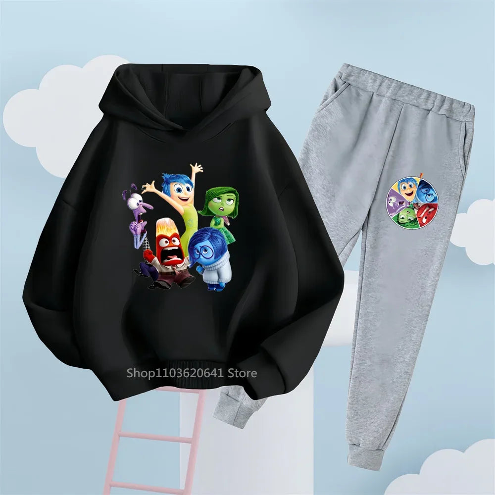 Disney Inside Out Hoodie & Trousers Set - Fun & Casual Kids' Clothing for Everyday Wear & Street Style