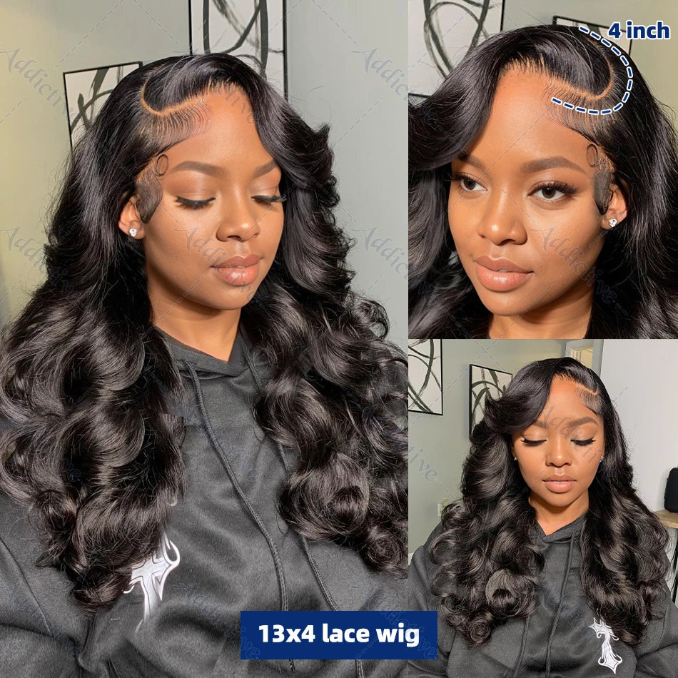 250% Brazilian Body Wave HD Transparent Lace Front Wigs Human Hair Water Wave 13x4 Lace Frontal Wig For Women Preplucked