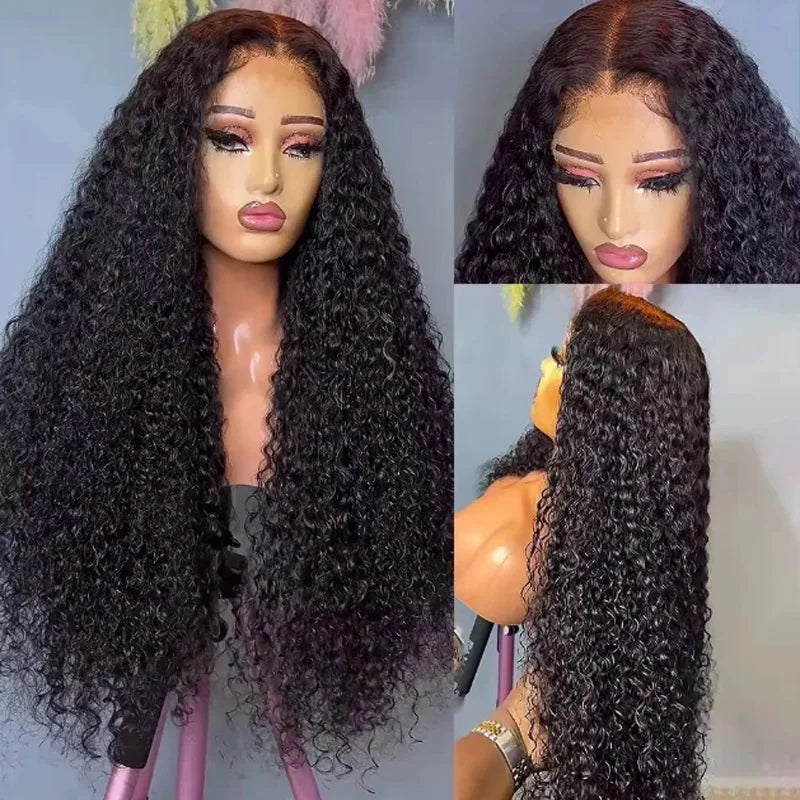 Preplucked lace Front wig synthetic hair Kinky Curly Wig For Women choice 26 Inch Loose Deep Wave Water wave Frontal Wigs