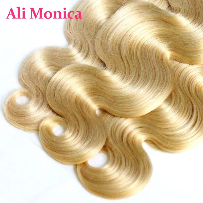 613 Blonde Body Wave Straight Human Hair Bundles 40 Inches Colored Brazilian Hair Extension Free Shipping on Sale Clearance