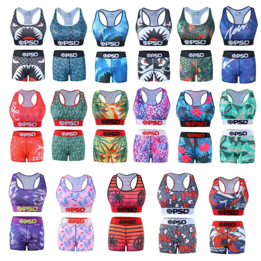 Fashion Sports Lingerie Set Women's Plus Size Bra Sexy Two Piece Tank Top And Boxer Set Comfortable Underwear Suit