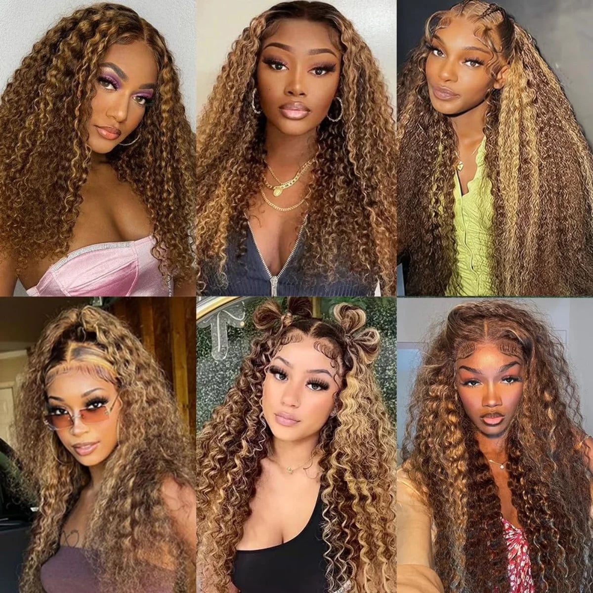 30 40 Inch blonde highlight wig human hair Deep Wave 13X6 Hd glueless Lace Frontal Colored Wig 250 Density curly human hair wig