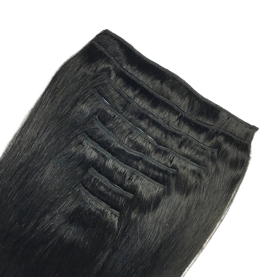 Clip In Hair Extensions Human Hair Brazilian Straight Clip In Natural Black Color Clip Ins Remy Hair 20 22 24 26 Inch For Women
