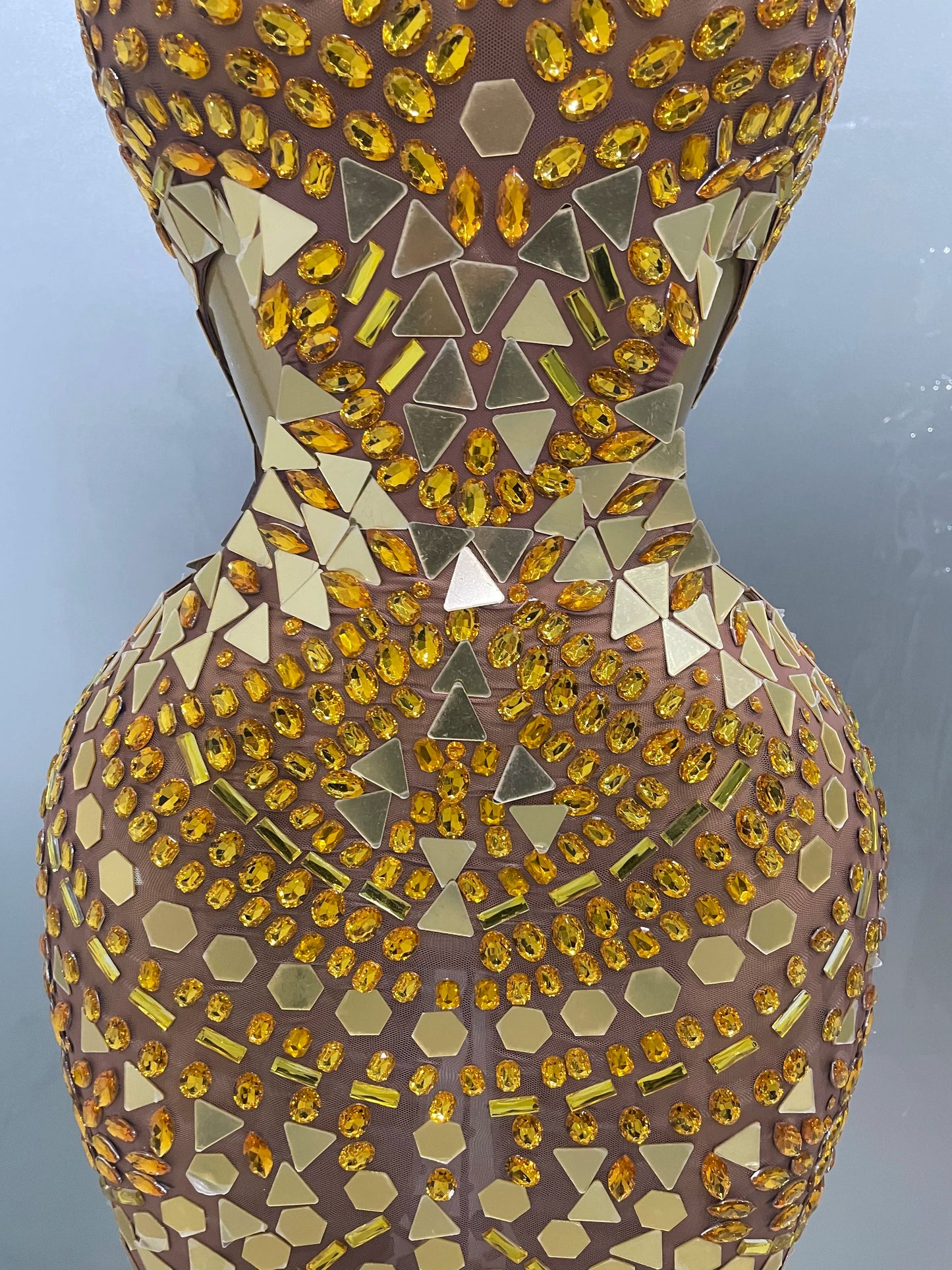 Luxury Shiny Mirror Rhinestones Hollowed-out Long Dress 2025Women Celebrity Evening Party Catwalk Prom Stage Photo Shoot Dresses