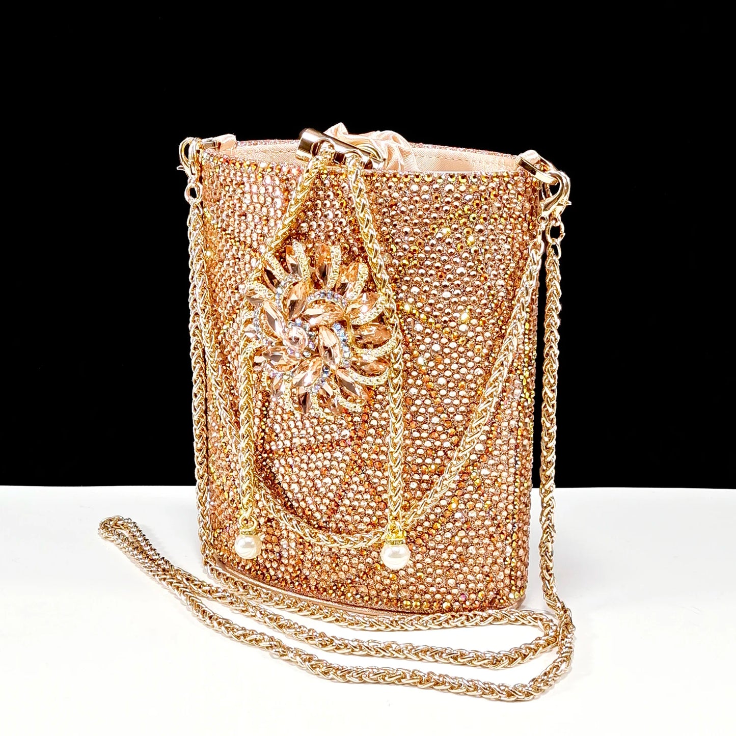 QSGFC Fashion Design High-end Women's Shoes with Diamond Oval Stand Bag Women's High Heels for Special Day or Work