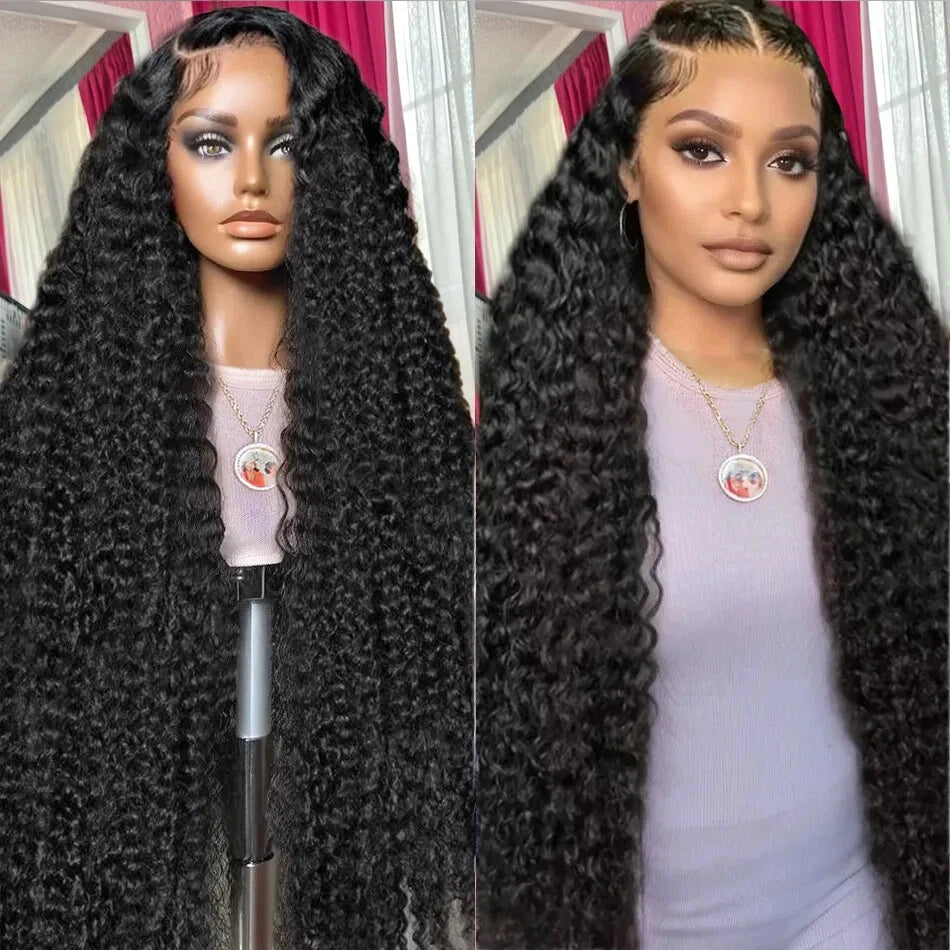 Human Hair 250 Density 13x6 Lace Front 30 40 Inch Deep Wave Wig Curly 13x4 Water Wave Glueless Pre Plucked HD Lace Frontal Wigs