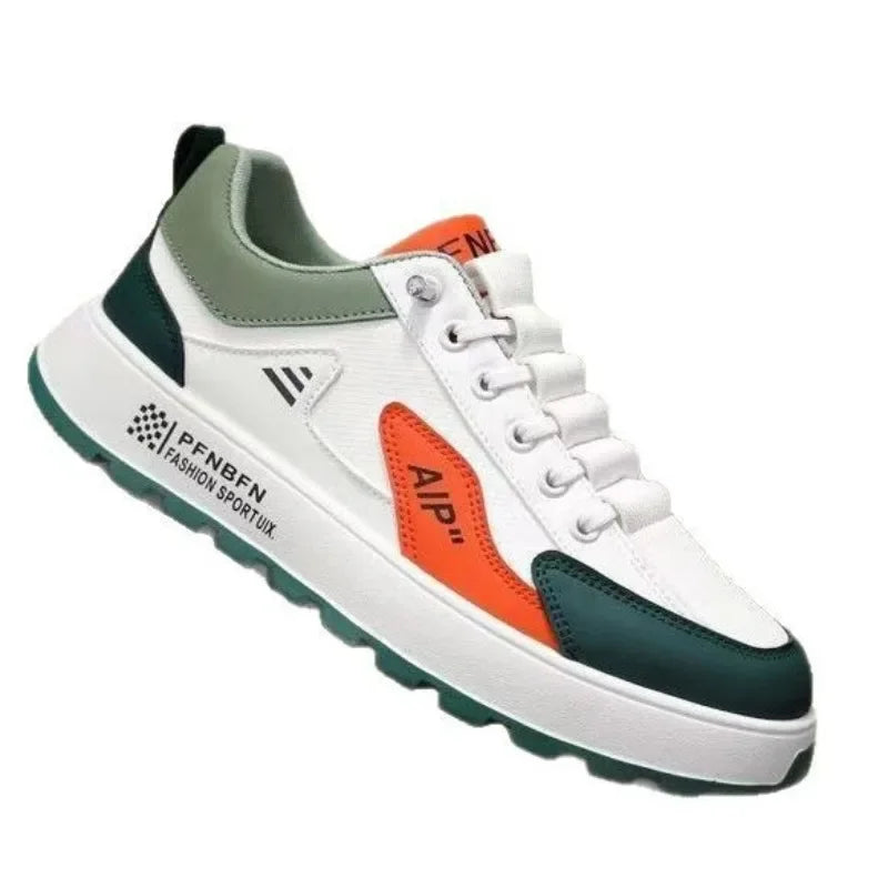 Men's Thick Sole Sneakers Designer Sports Shoes Fashion Casual Fiber Leather Breathable Height Increase Flat Thick Sole Shoes