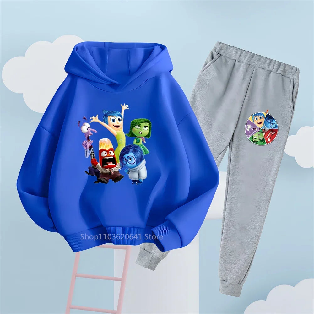 Disney Inside Out Hoodie & Trousers Set - Fun & Casual Kids' Clothing for Everyday Wear & Street Style
