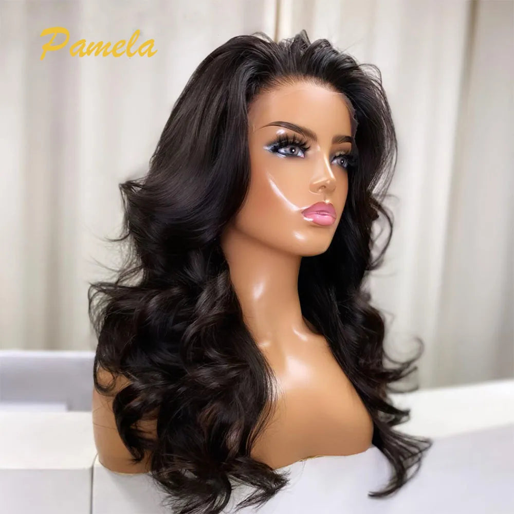 Glueless Wig Preplucked Human Hair Ready To Wear Body Wave 250% Density 13x6 HD Transparent Lace Frontal Wigs For Women