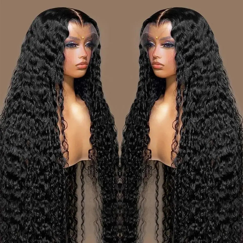 Deep Wave Curly Wigs 13x4 13x6 Transparent Lace Front 100% Human Hair Wig 4x4 Lace Closure Wigs For Woman Pre Plucked MYLOCKME