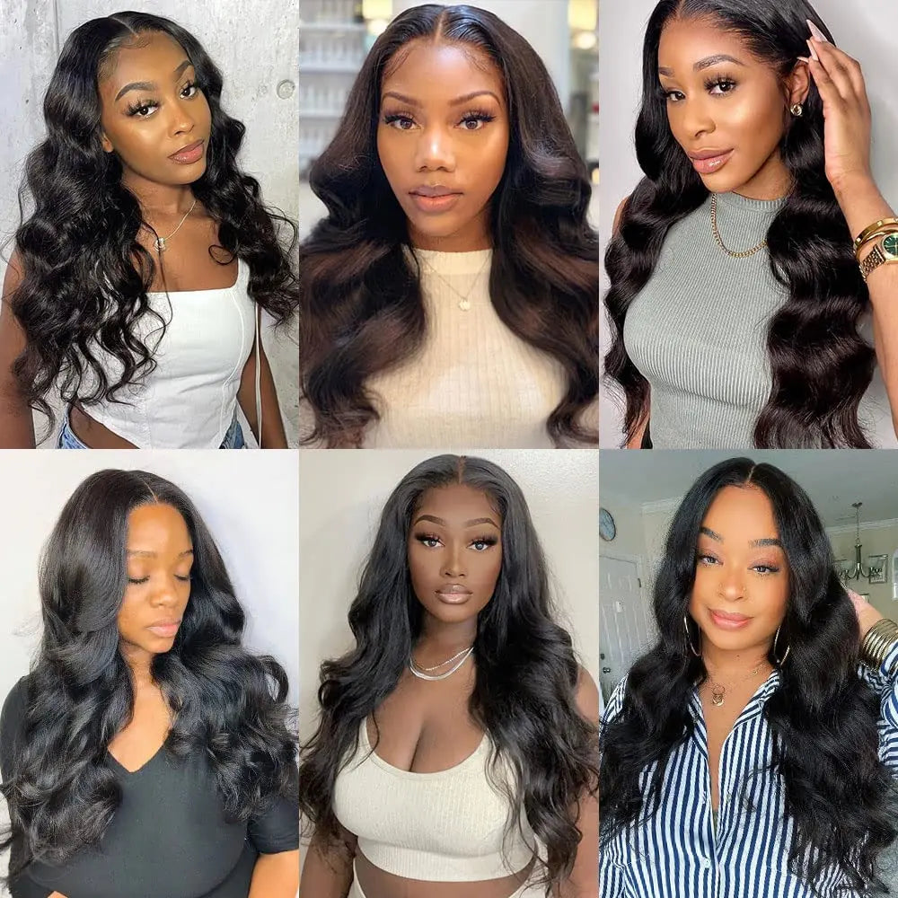 Glueless Wig Preplucked Human Hair Ready To Wear Body Wave 250% Density 13x6 HD Transparent Lace Frontal Wigs For Women