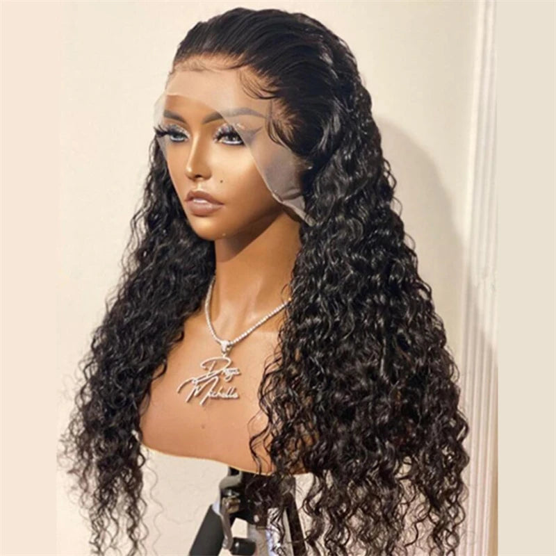 Soft Black Kinky Curly 180 Density 26 inch Preplucked Long Hair Wig For Women Natural Hairline Wig With Afro Baby Hair