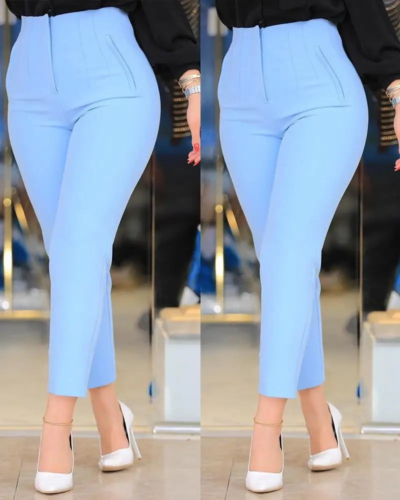 Women Office Wear High Waist Pants for Women Formal Pants Office Outfits Pencil Trousers Ladies Pants 11 Color Options OUFY-003