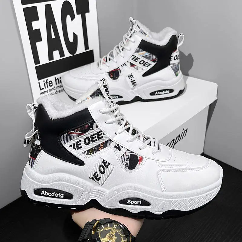 Snow Boots Men Boot High Top Winter Student Sports Plush Lace Up Anti Slip Comfortable Outdoor Warm Cold Proof Cotton Shoes