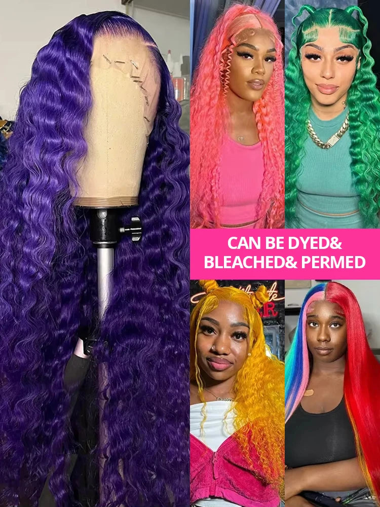 613 Deep Wave Frontal Wig 13x6 HD Water Wave Lace Frontal Wig 30 36Inch Honey Blond 13x4 Blonde Lace Front Curly Human Hair Wigs