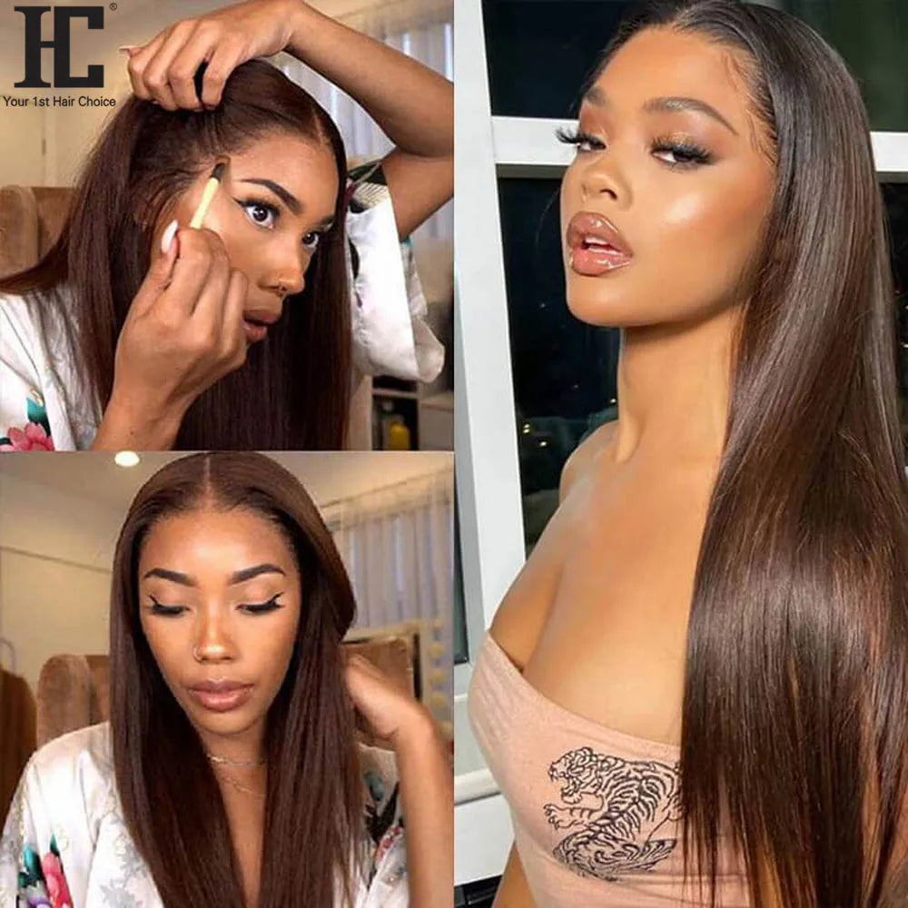 Color #4 Chocolate Brown Straight Human Hair Bundles Brown Bundles Human Hair 1/3 Bundles Dark Brown Straight Bundles