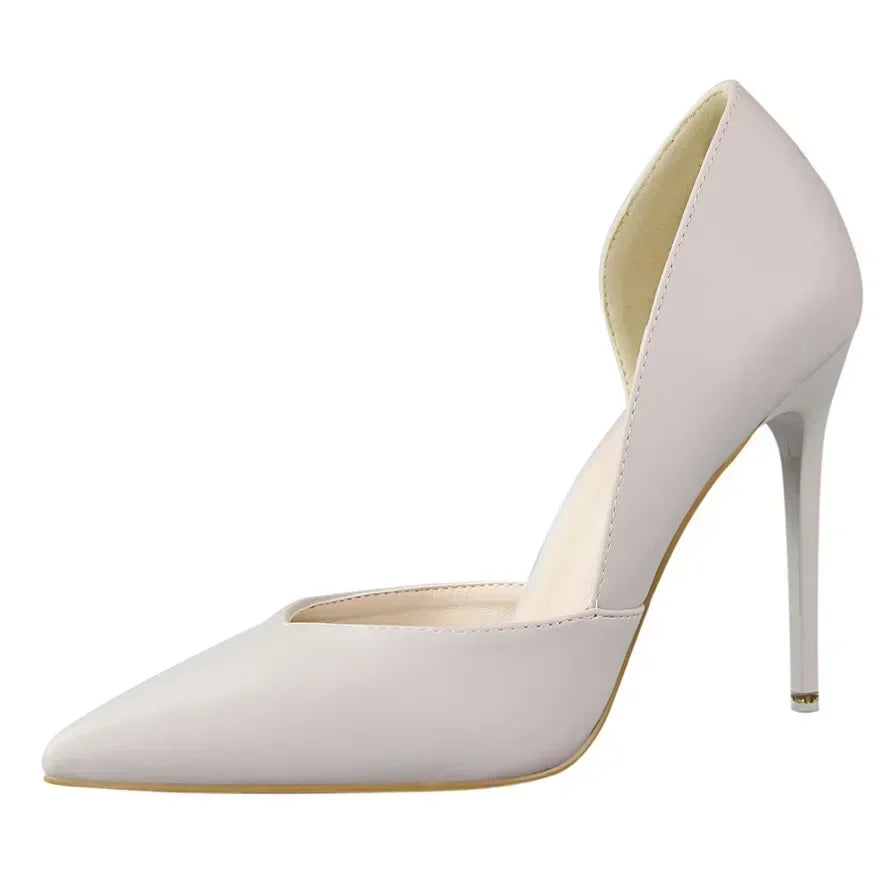 Summer Women Office Work 10.5cm High Heels Nightclub Leather Pumps Lady Fashion Concise Yellow Red Shoes Party Stiletto Heels