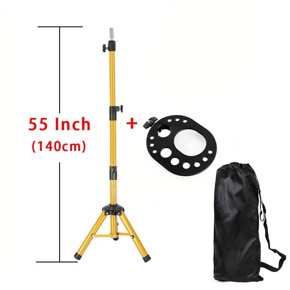 64CM Mini Tripod Stand for Hold Mannequin Head Good Quality Wig Making Head with T-pins Adjustable Metal Wig Stand
