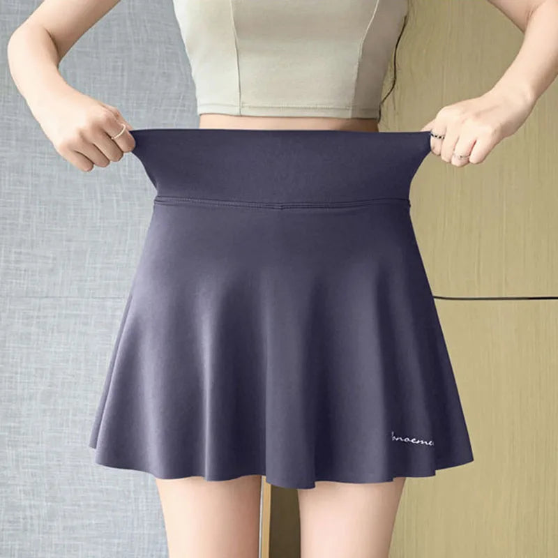 New Fake Two Piece Yoga Shorts Skirts Women Quick Drying Cycling Workout Gym Skirt High Waist Fitness Tight Anti-glare Skirt