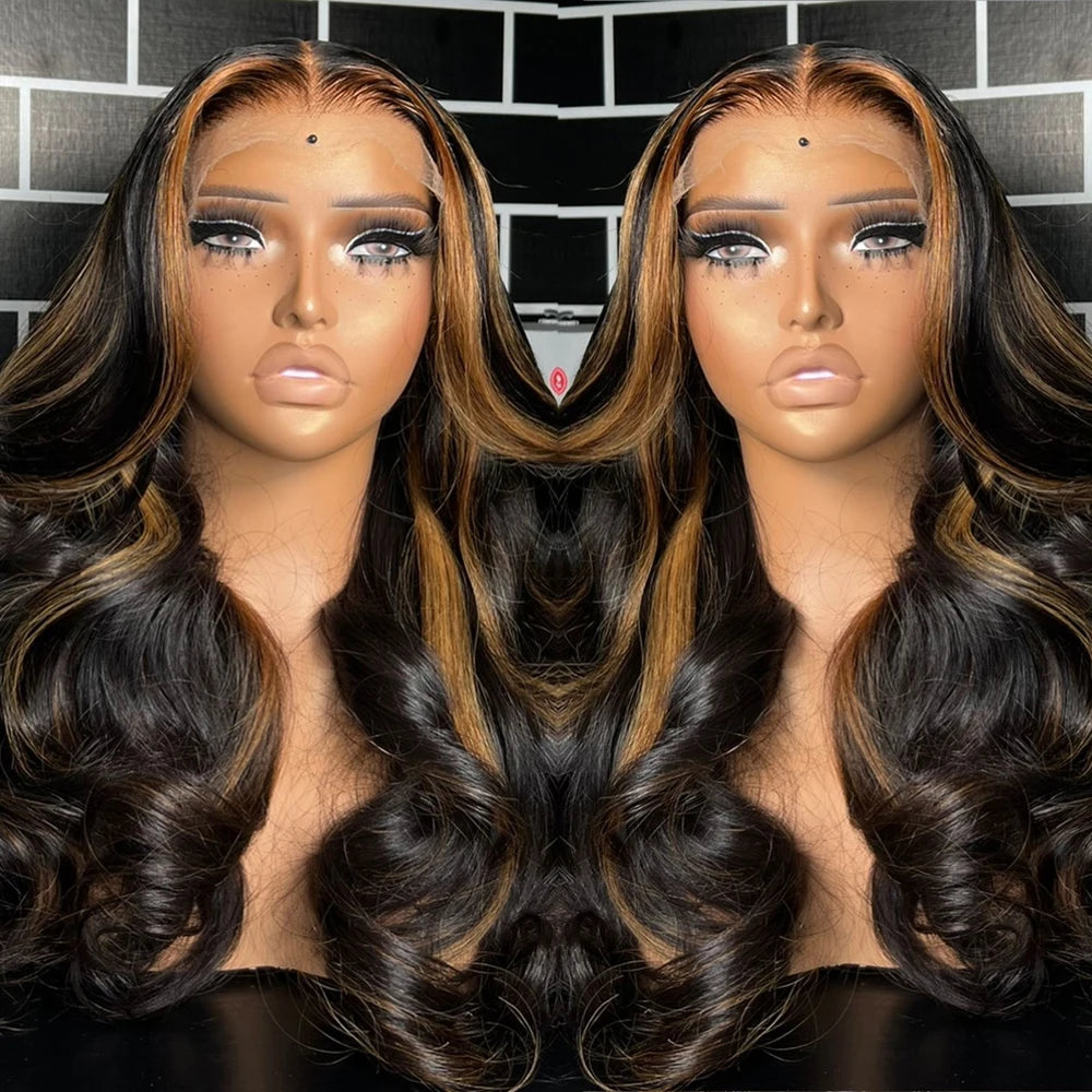 Chocolate Brown Lace Wig with Baby Hair Reddish Brown Colored 13x4 HD Body Wave Lace Front Wigs For Women Synthetic Glueless Wig