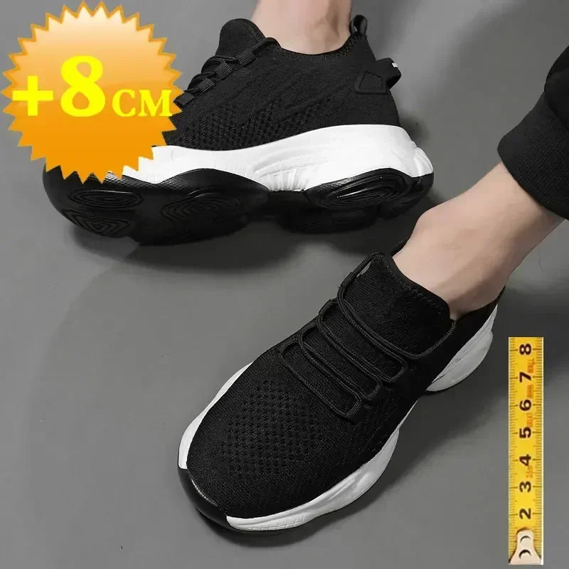 Increasing men sneakers casual heightening shoes 8cm height increase shoes for summer breathable 6cm elevator shoes