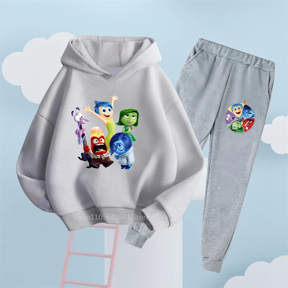 Disney Inside Out Hoodie & Trousers Set - Fun & Casual Kids' Clothing for Everyday Wear & Street Style