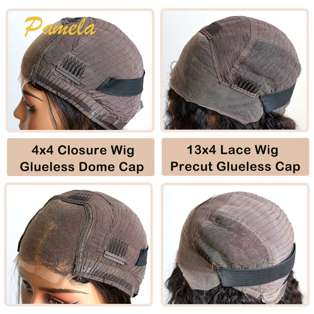 Glueless Wig Preplucked Human Hair Ready To Wear Body Wave 250% Density 13x6 HD Transparent Lace Frontal Wigs For Women