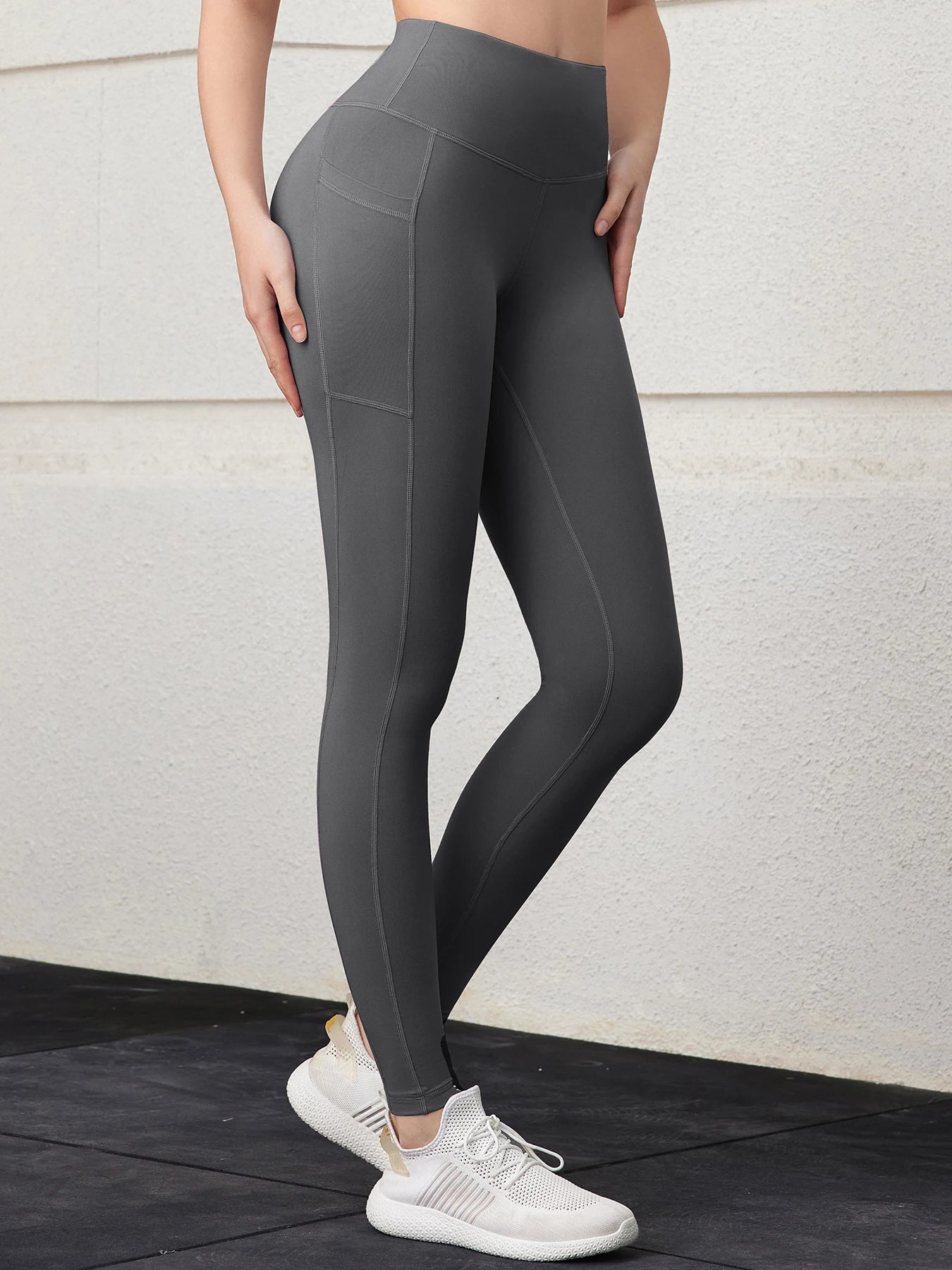 Pockets Gym Leggings Women High Waist Fitness Running Outdoors Pants Quick drying