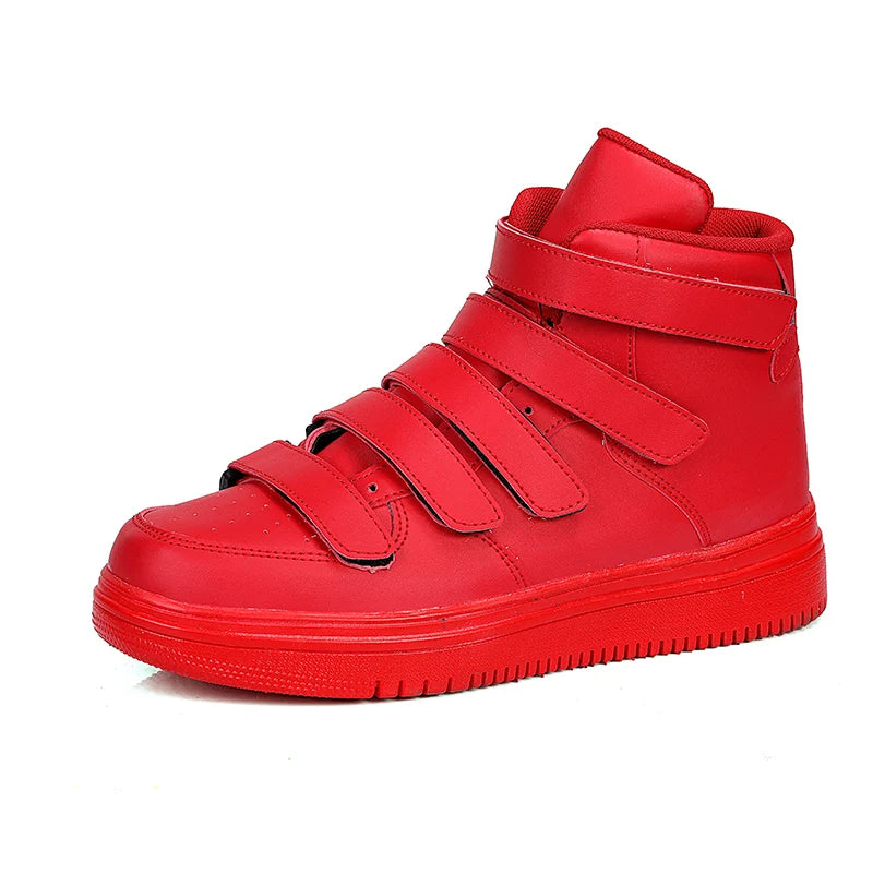 Hot Sale Cheap Men's Fashion Sneakers Red High top Shoes Casual Men Hoop-look Platform Sneakers Men Flat Shoes Zapatillas Hombre