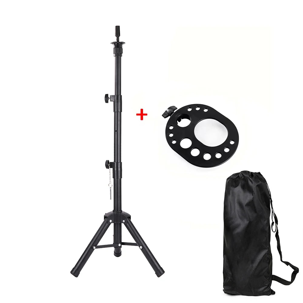 64CM Mini Tripod Stand for Hold Mannequin Head Good Quality Wig Making Head with T-pins Adjustable Metal Wig Stand