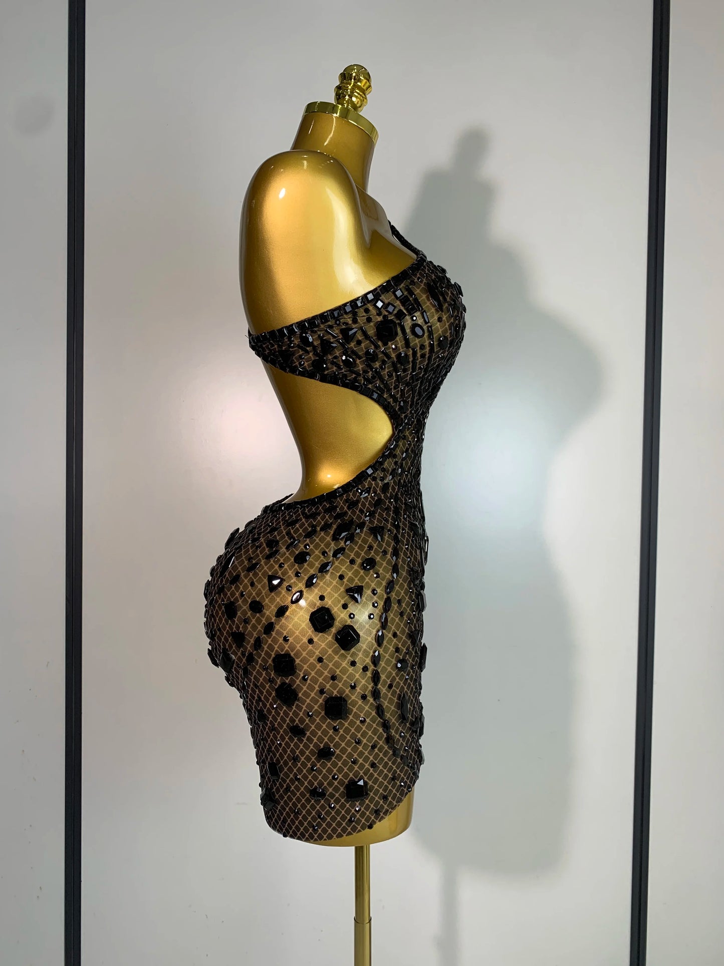 New Arrival Women 2025 Sexy Backless Hollow Out Diamond Evening Prom Gown Birthday Luxury Celebrate Stage Nightclub Outfit