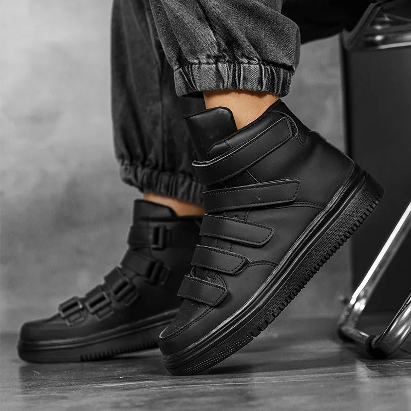 Hot Sale Cheap Men's Fashion Sneakers Red High top Shoes Casual Men Hoop-look Platform Sneakers Men Flat Shoes Zapatillas Hombre