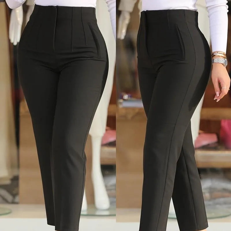 Women Office Wear High Waist Pants for Women Formal Pants Office Outfits Pencil Trousers Ladies Pants 11 Color Options OUFY-003