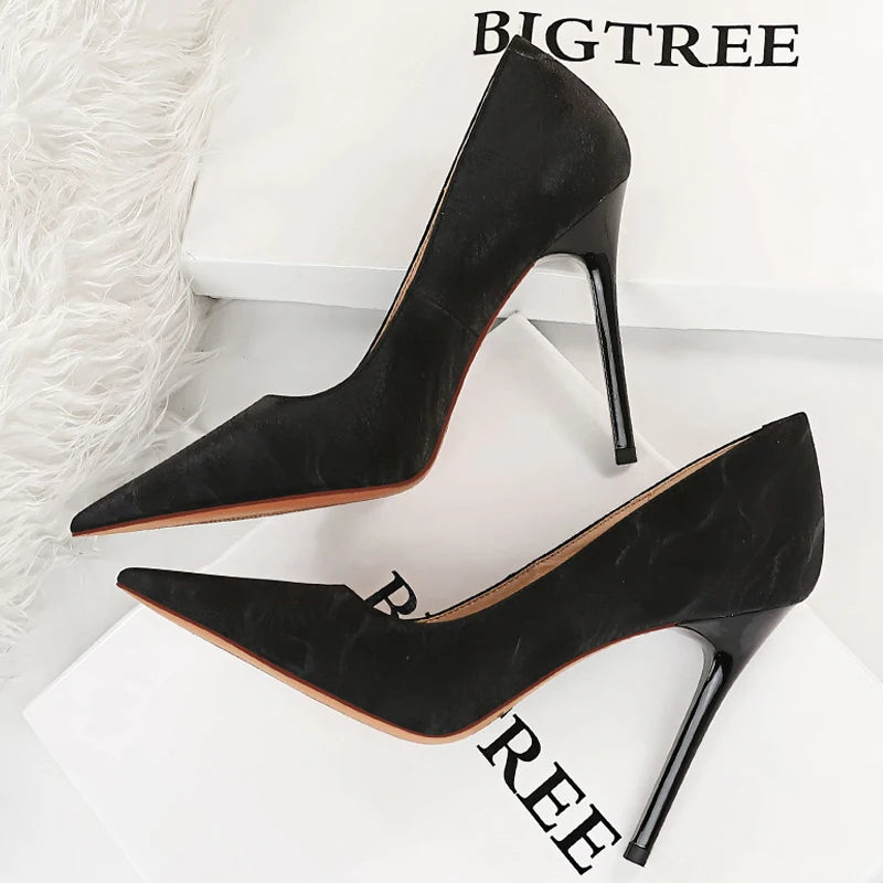 BIGTREE Shoes Retro Women Pumps Pointed Toe Stiletto High Heels Women's Sexy Nightclub Shoes 2025 New Heels Shoes Female Pumps