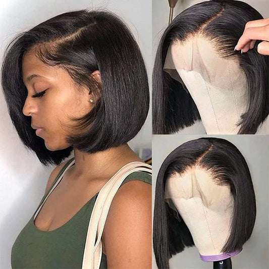 Straight Bob Wig Lace Front Human Hair Wigs For Women Transparent Full Lace Frontal Wig Human Hair