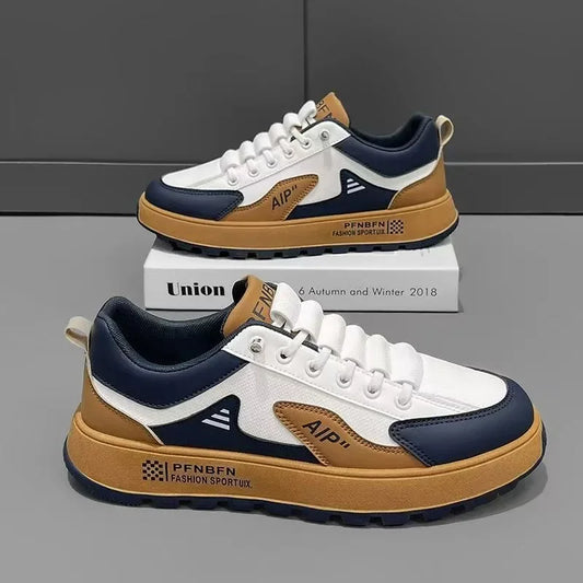 Men's Thick Sole Sneakers Designer Sports Shoes Fashion Casual Fiber Leather Breathable Height Increase Flat Thick Sole Shoes